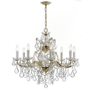 Crystorama Maria Theresa 9 Light 23 Inch Traditional Chandelier in Gold with Clear Hand Cut Crystals