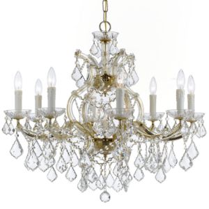 Crystorama Maria Theresa 9 Light 23 Inch Traditional Chandelier in Gold with Clear Swarovski Strass Crystals