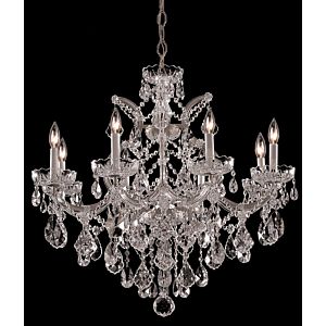 Crystorama Maria Theresa 9 Light 27 Inch Traditional Chandelier in Polished Chrome with Clear Hand Cut Crystals