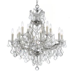 Crystorama Maria Theresa 13 Light 27 Inch Traditional Chandelier in Polished Chrome with Clear Italian Crystals