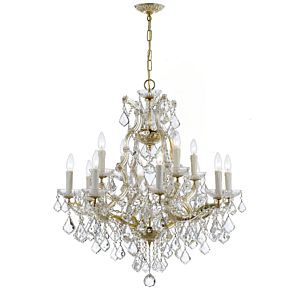 Crystorama Maria Theresa 13 Light 27 Inch Traditional Chandelier in Gold with Clear Hand Cut Crystals