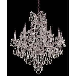 Crystorama Maria Theresa 13 Light 32 Inch Traditional Chandelier in Polished Chrome with Clear Hand Cut Crystals