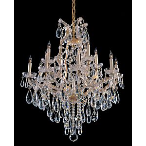 Crystorama Maria Theresa 13 Light 32 Inch Traditional Chandelier in Gold with Clear Hand Cut Crystals