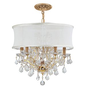 Crystorama Brentwood 6 Light 19 Inch Traditional Chandelier in Gold with Clear Hand Cut Crystals