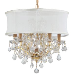 Brentwood Chandelier in Gold with Clear Spectra Crystals