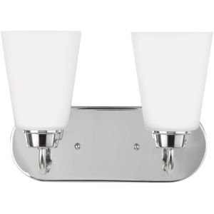 Generation Lighting Kerrville 2-Light 12" Bathroom Vanity Light in Chrome