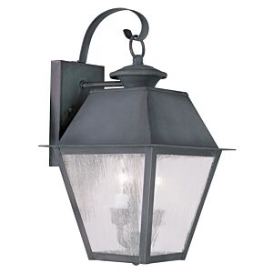 Mansfield 2-Light Outdoor Wall Lantern in Charcoal