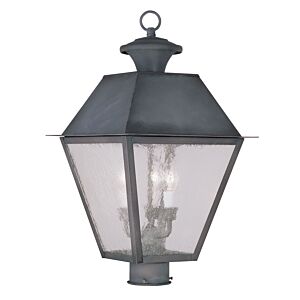 Mansfield 3-Light Post-Top Lanterm in Charcoal