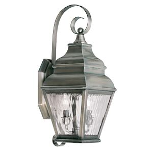 Exeter 2-Light Outdoor Wall Lantern in Vintage Pewter