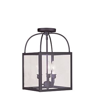 Milford 3-Light Mini Pendant with Ceiling Mount in Bronze