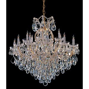 Crystorama Maria Theresa 19 Light 36 Inch Traditional Chandelier in Gold with Clear Hand Cut Crystals