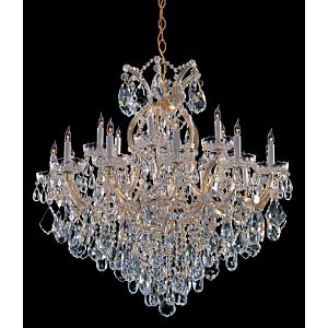 Crystorama Maria Theresa 19 Light 36 Inch Traditional Chandelier in Gold with Clear Spectra Crystals