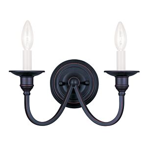 Cranford 2-Light Wall Sconce in Hand Applied Olde Bronze