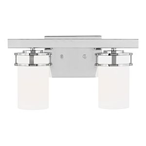 Generation Lighting Robie 2-Light Bathroom Vanity Light in Chrome