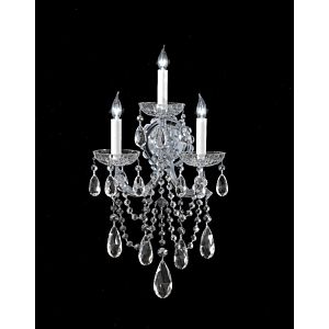 Crystorama Maria Theresa 3 Light 22 Inch Wall Sconce in Polished Chrome with Clear Spectra Crystals