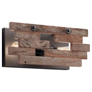 Cuyahoga Mill 2-Light Wall Sconce in Anvil Iron