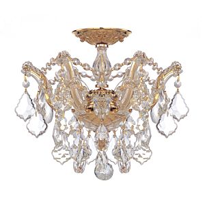 Crystorama Maria Theresa 3 Light 14 Inch Ceiling Light in Gold with Clear Hand Cut Crystals