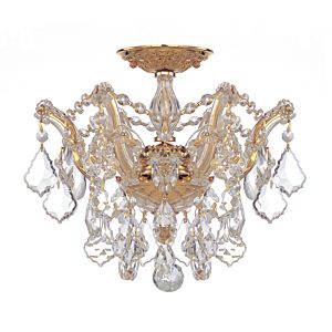 Crystorama Maria Theresa 3 Light 14 Inch Ceiling Light in Gold with Clear Swarovski Strass Crystals
