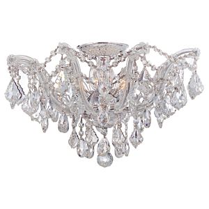 Crystorama Maria Theresa 5 Light 19 Inch Ceiling Light in Polished Chrome with Clear Hand Cut Crystals