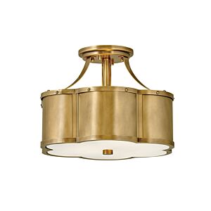 Hinkley Chance 2-Light Semi-Flush Ceiling Light In Heritage Brass