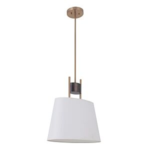 Craftmade Parker 10 Inch Pendant Light in Fired Steel with Satin Brass
