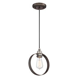 Minka Lavery Uptown Edison 8 Inch Pendant Light in Harvard Court Bronze with Pewter