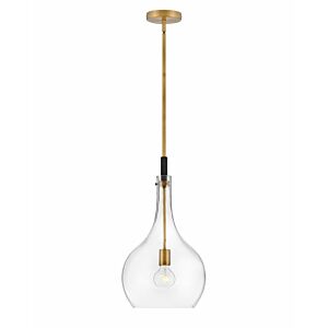 Hinkley Ziggy 1-Light Pendant In Heritage Brass With Clear Glass