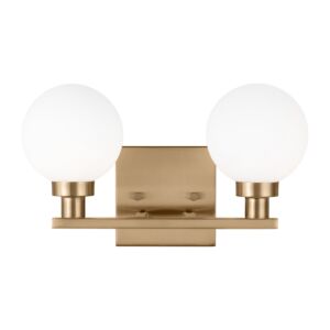 Clybourn 2-Light Bathroom Vanity Light in Satin Brass