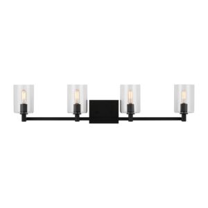 Fullton 4-Light LED Bathroom Vanity Light in Midnight Black