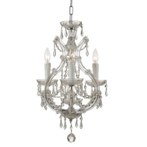 Crystorama Maria Theresa 4 Light 21 Inch Mini Chandelier in Chrome with Clear Italian Crystals