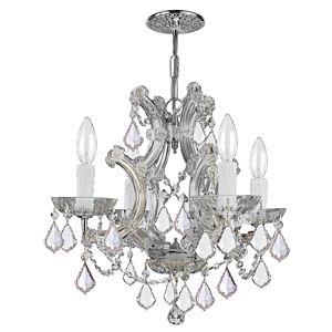 Crystorama Maria Theresa 4 Light 15 Inch Mini Chandelier in Polished Chrome with Clear Swarovski Strass Crystals