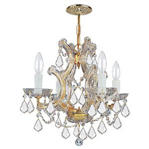 Crystorama Maria Theresa 4 Light 15 Inch Mini Chandelier in Gold with Clear Hand Cut Crystals
