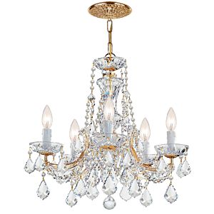 Crystorama Maria Theresa 5 Light 19 Inch Mini Chandelier in Gold with Clear Swarovski Strass Crystals