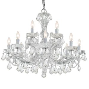 Crystorama Maria Theresa 12 Light 26 Inch Traditional Chandelier in Polished Chrome with Clear Italian Crystals