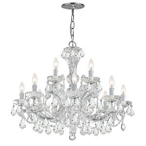 Crystorama Maria Theresa 12 Light 26 Inch Traditional Chandelier in Polished Chrome with Clear Hand Cut Crystals