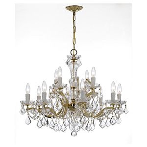 Crystorama Maria Theresa 12 Light 26 Inch Traditional Chandelier in Gold with Clear Italian Crystals