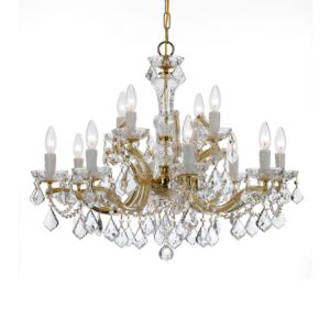 Crystorama Maria Theresa 12 Light 26 Inch Traditional Chandelier in Gold with Clear Swarovski Strass Crystals