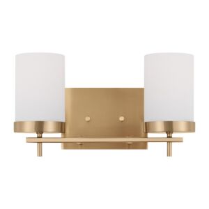 Zire 2-Light Bathroom Vanity Light in Satin Brass