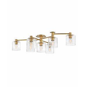 Hinkley Axel 7-Light Semi-Flush Ceiling Light In Heritage Brass