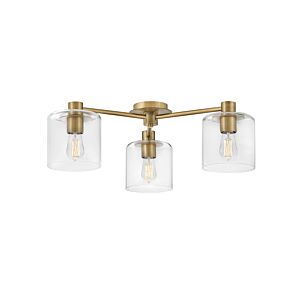 Hinkley Axel 3-Light Semi-Flush Ceiling Light In Heritage Brass
