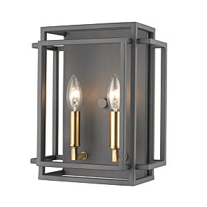 Z-Lite Titania 2-Light Wall Sconce In Bronze With Olde Brass