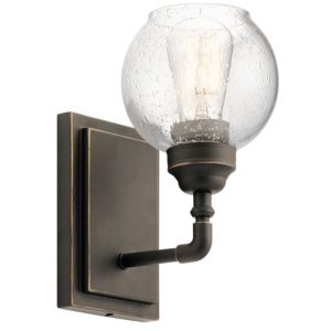 Kichler Niles 10 Inch Clear Seeded Wall Sconce in Olde Bronze