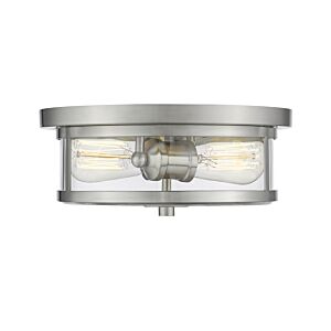 Z-Lite Savannah 2-Light Flush Mount Ceiling Light In Brushed Nickel