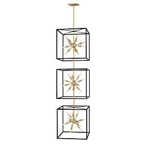 Hinkley Aros by Lisa McDennon 36 Light Chandelier in Black with Warm Brass