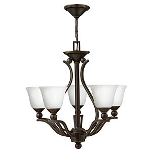 Hinkley Bolla 5-Light Pendant In Olde Bronze With Opal Glass