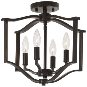 Minka Lavery Elyton 4 Light 16 Inch Ceiling Light in Downton Bronze with Gold Highl
