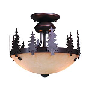 Yosemite 2-Light LED Fan Light Kit or Semi-Flush Ceiling Light in Burnished Bronze