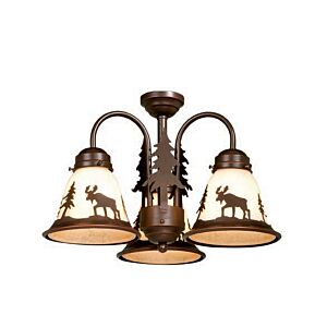 Yellowstone 3-Light LED Fan Kit or Chandelier in Burnished Bronze