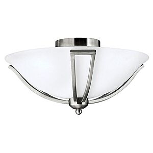 Hinkley Bolla 2-Light Flush Mount Bathroom Vanity Light In Brushed Nickel