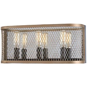 Minka Lavery Marsden Commons 3 Light 16 Inch Bathroom Vanity Light in Smoked Iron with Aged Gold